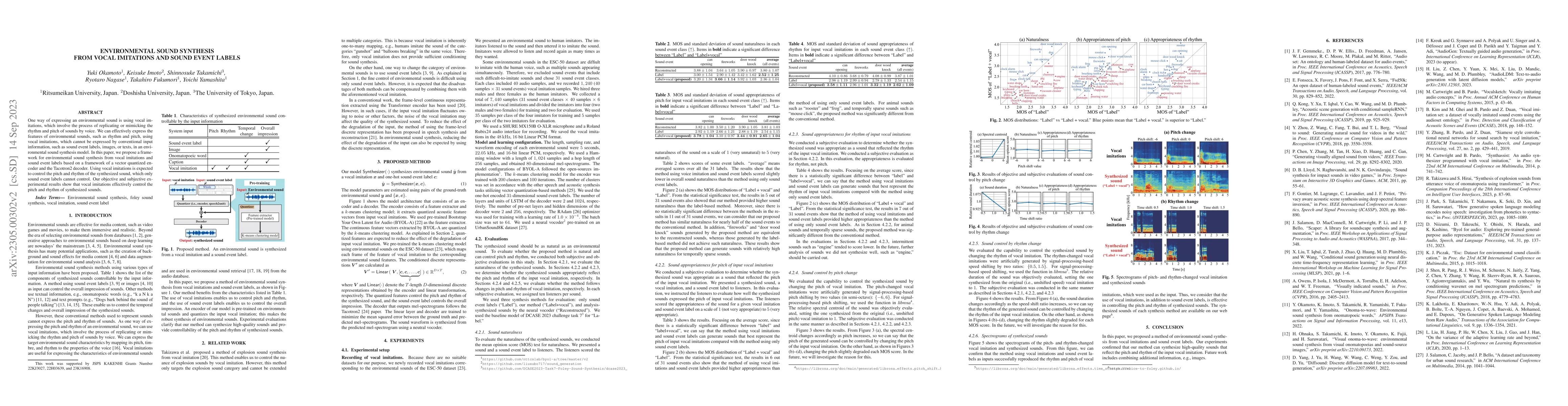 Thumbnail for Environmental sound synthesis from vocal imitations and sound event
  labels