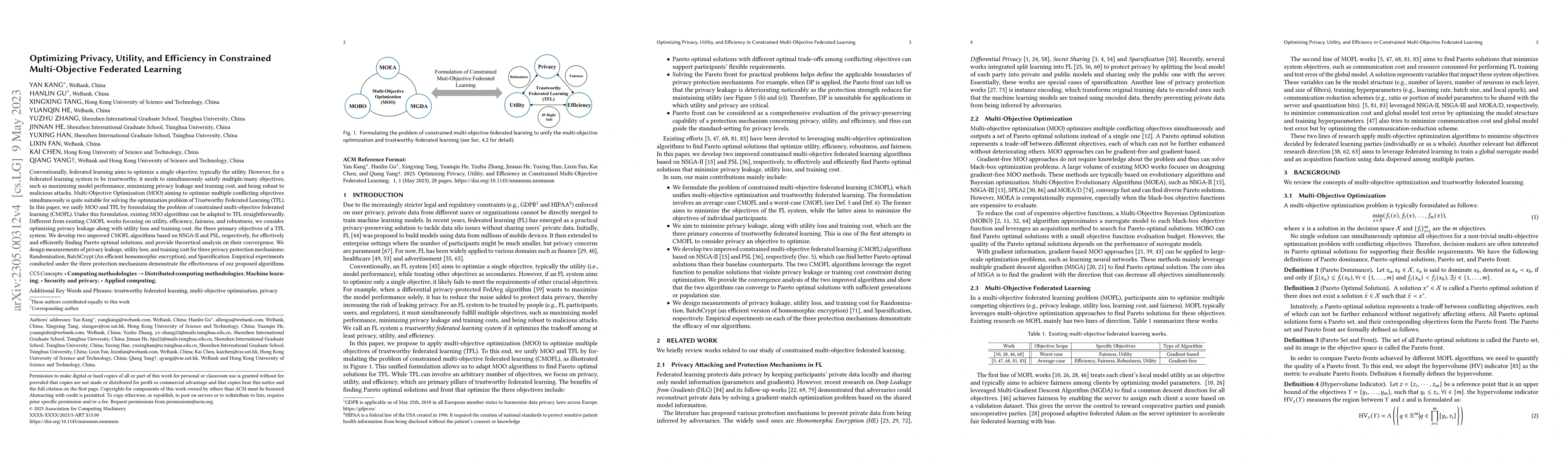 Thumbnail for Optimizing Privacy, Utility and Efficiency in Constrained
  Multi-Objective Federated Learning