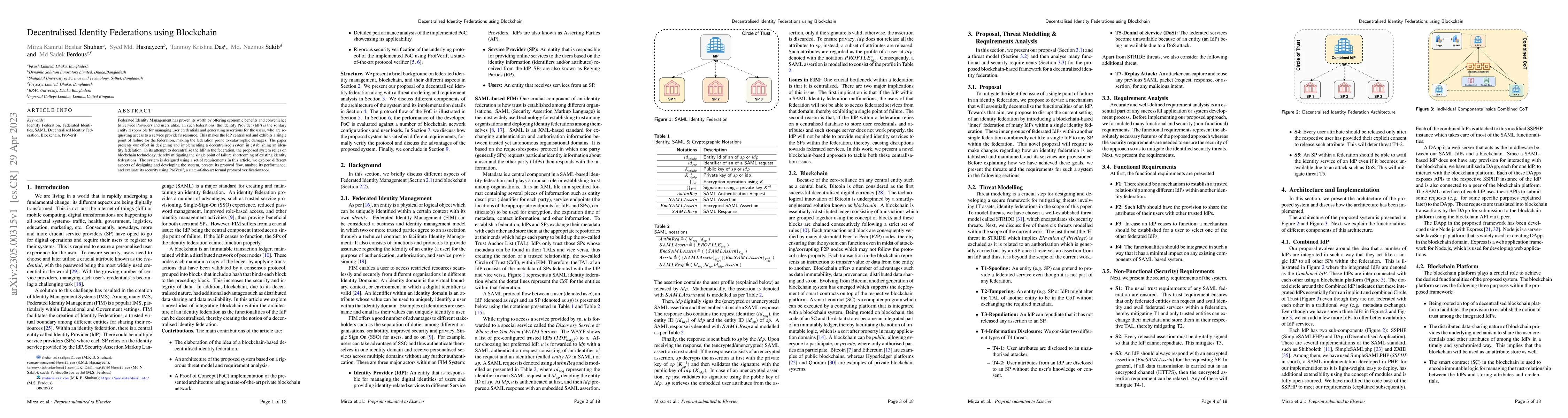 Thumbnail for Decentralised Identity Federations using Blockchain