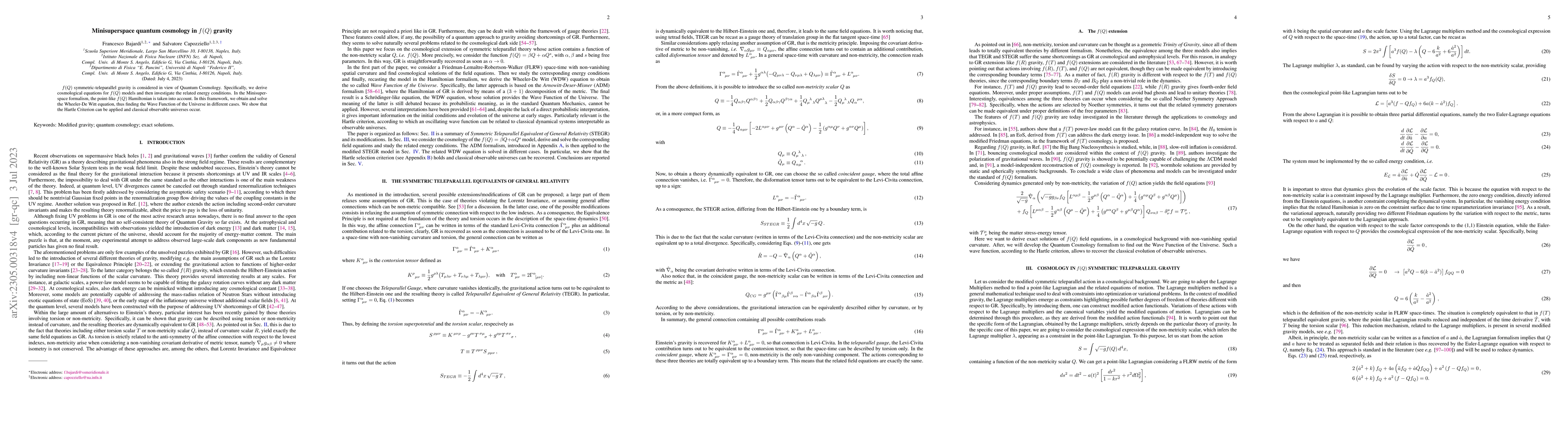 Thumbnail for Minisuperspace quantum cosmology in $f(Q)$ gravity