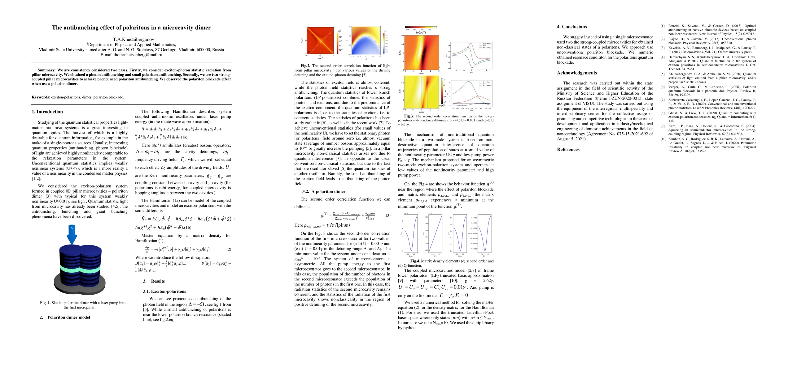 Thumbnail for The antibunching effect of polaritons in a microcavity dimer
