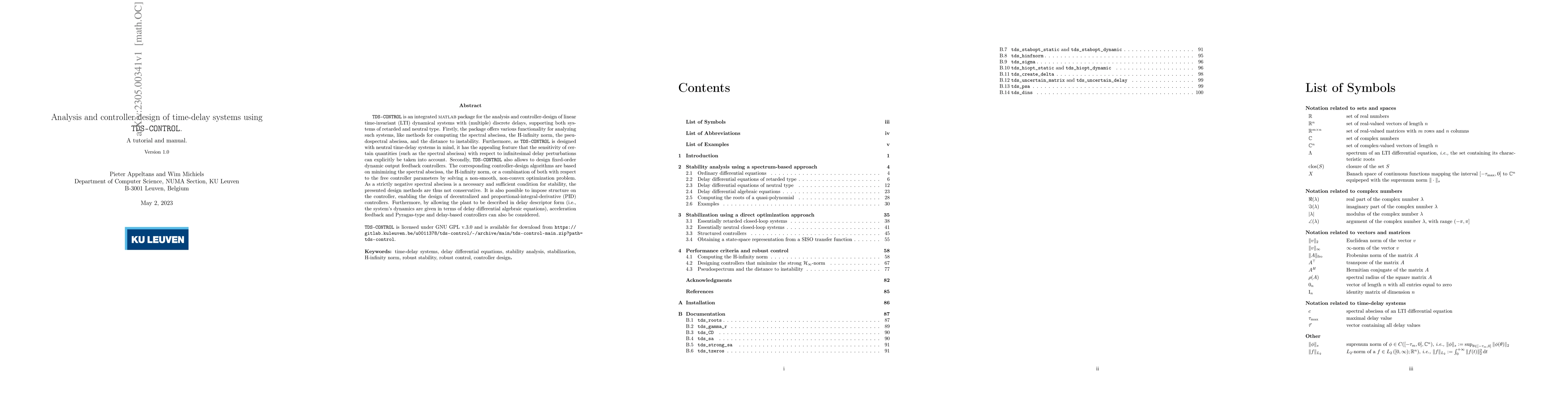 Thumbnail for Analysis and controller-design of time-delay systems using TDS-CONTROL.
  A tutorial and manual