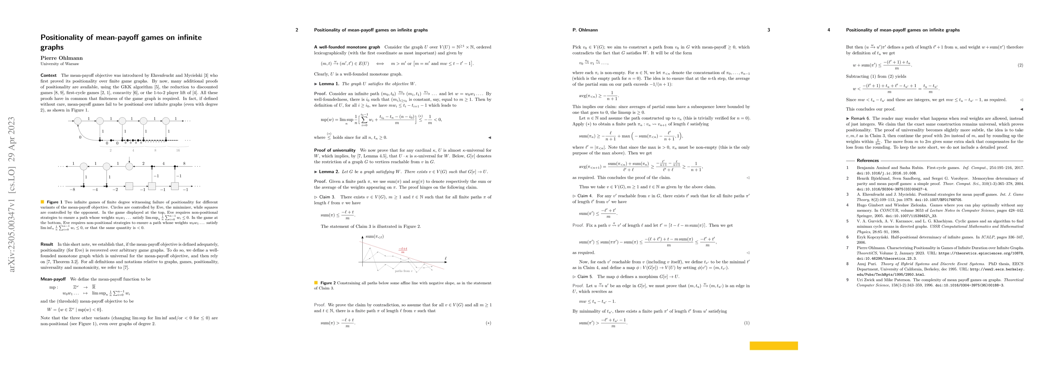 Thumbnail for Positionality of mean-payoff games on infinite graphs
