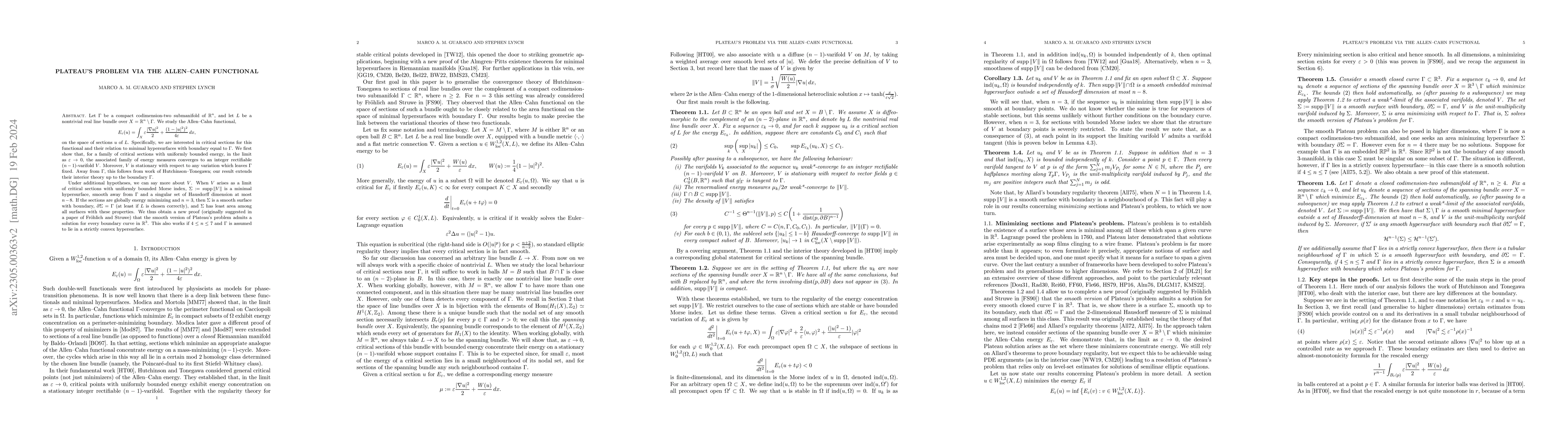 Thumbnail for Plateau's problem via the Allen--Cahn functional