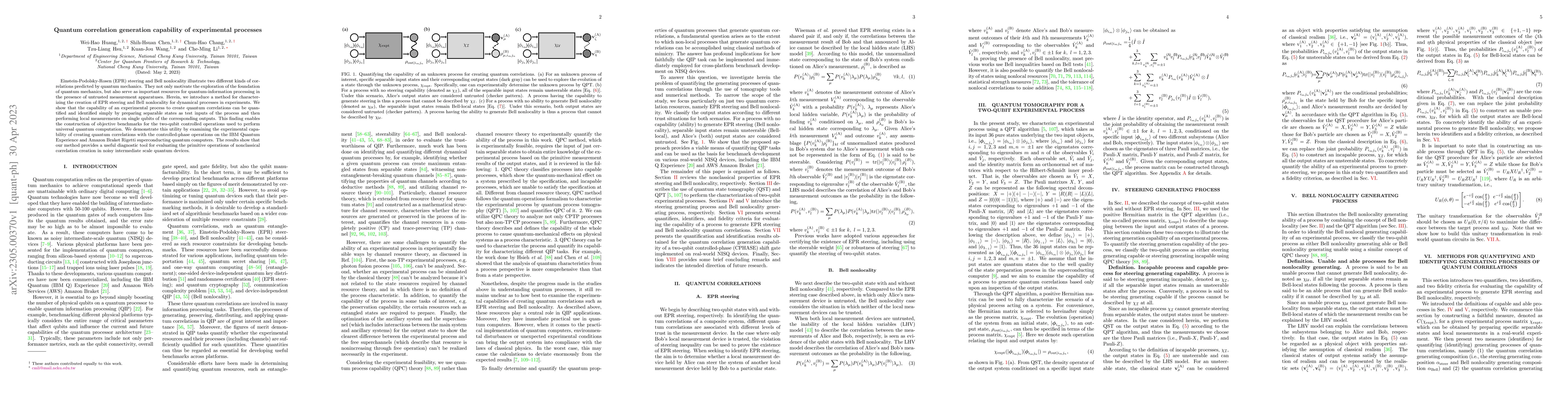 Thumbnail for Quantum correlation generation capability of experimental processes