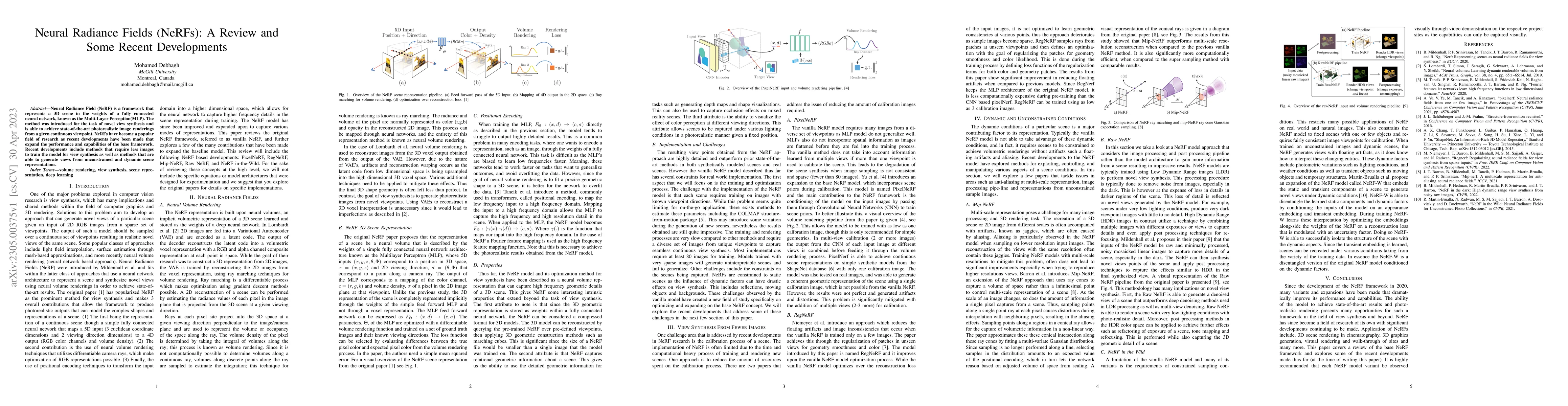 Thumbnail for Neural Radiance Fields (NeRFs): A Review and Some Recent Developments
