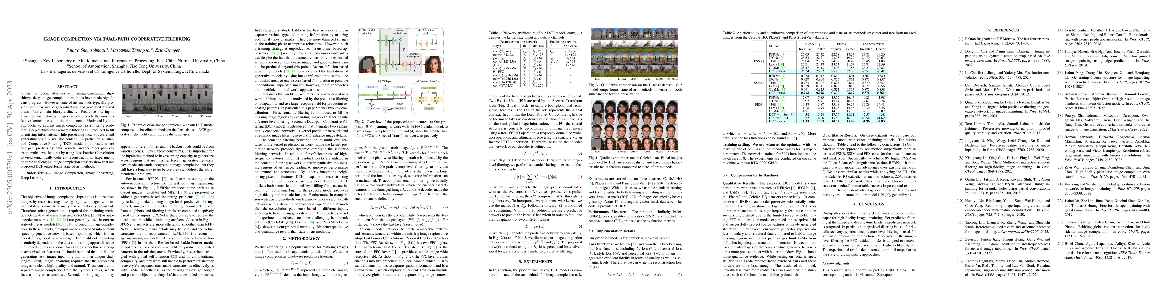 Thumbnail for Image Completion via Dual-path Cooperative Filtering