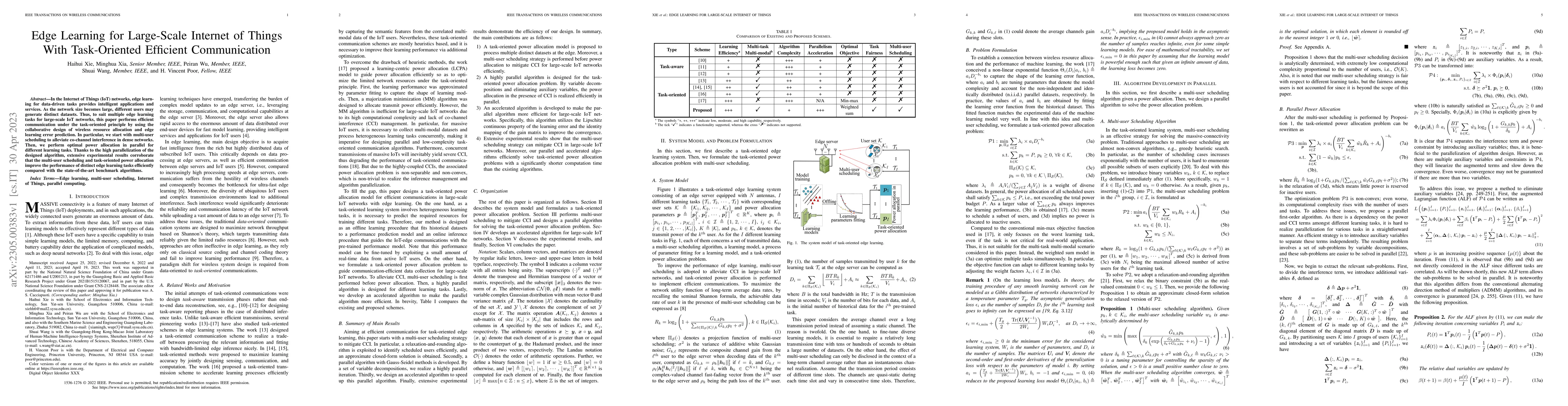 Thumbnail for Edge Learning for Large-Scale Internet of Things With Task-Oriented
  Efficient Communication
