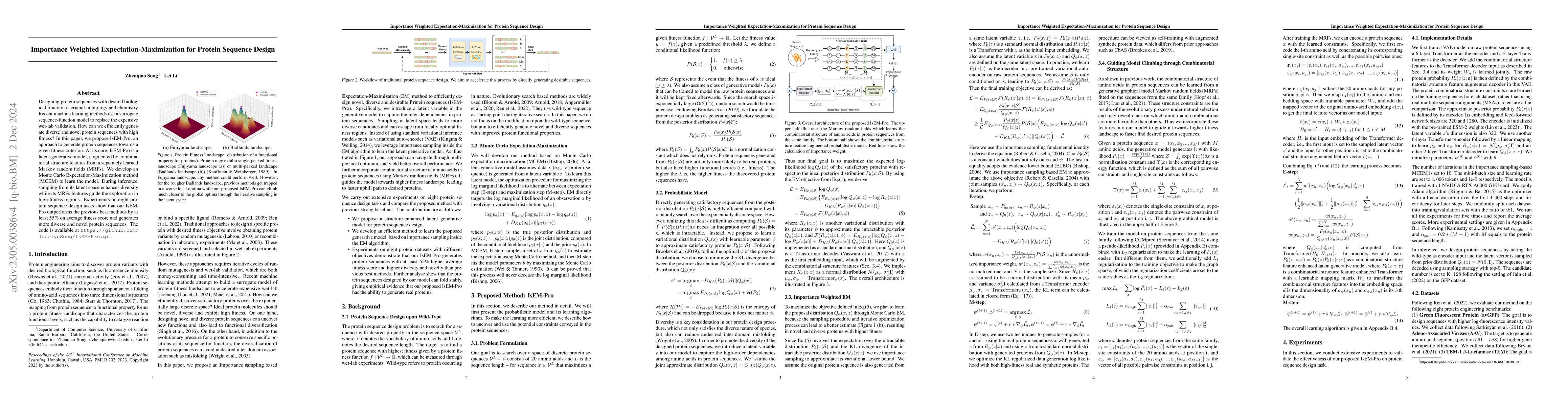 Thumbnail for Importance Weighted Expectation-Maximization for Protein Sequence Design