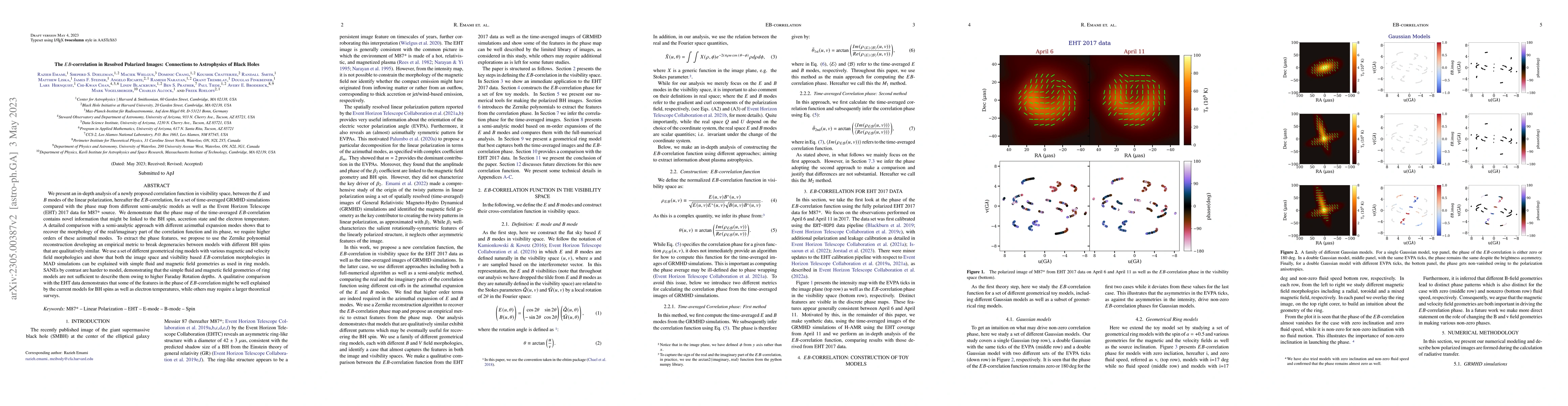 Thumbnail for The EB-correlation in Resolved Polarized Images: Connections to
  Astrophysics of Black Holes