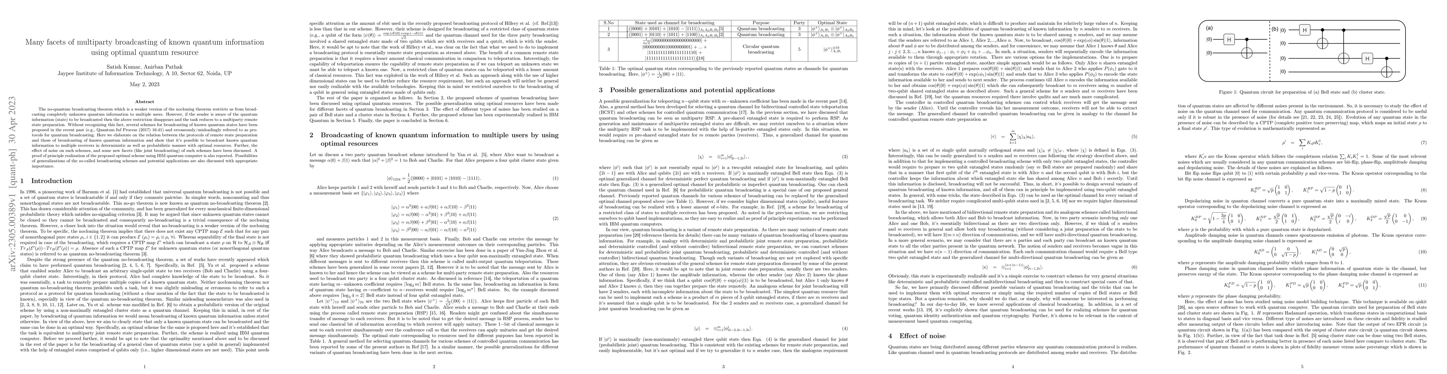 Thumbnail for Many facets of multiparty broadcasting of known quantum information
  using optimal quantum resource
