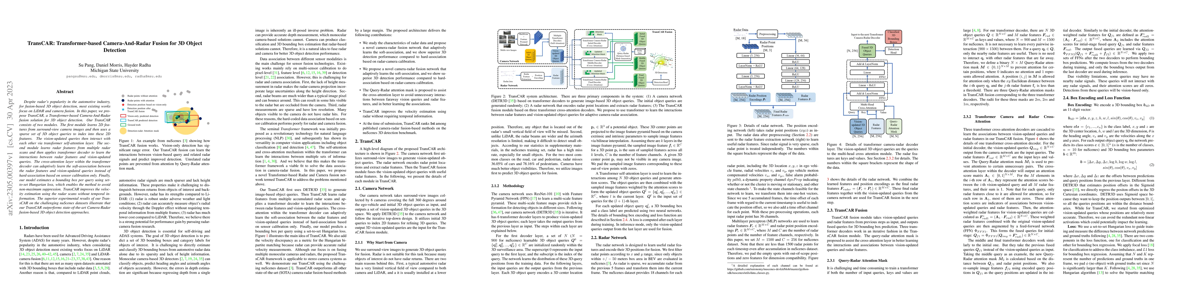 Thumbnail for TransCAR: Transformer-based Camera-And-Radar Fusion for 3D Object
  Detection