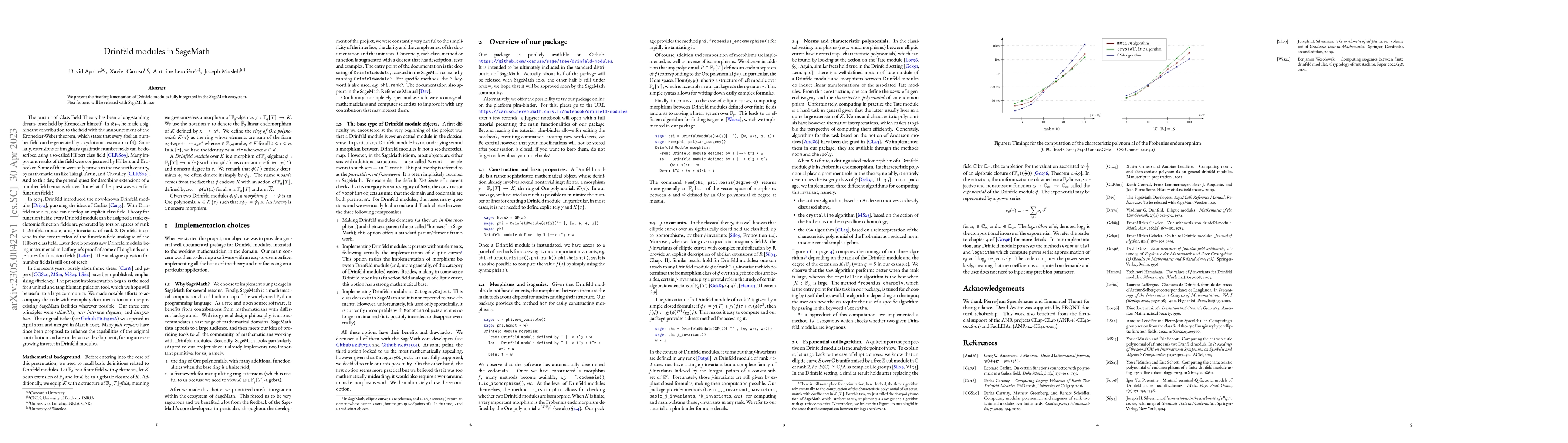 Thumbnail for Drinfeld modules in SageMath