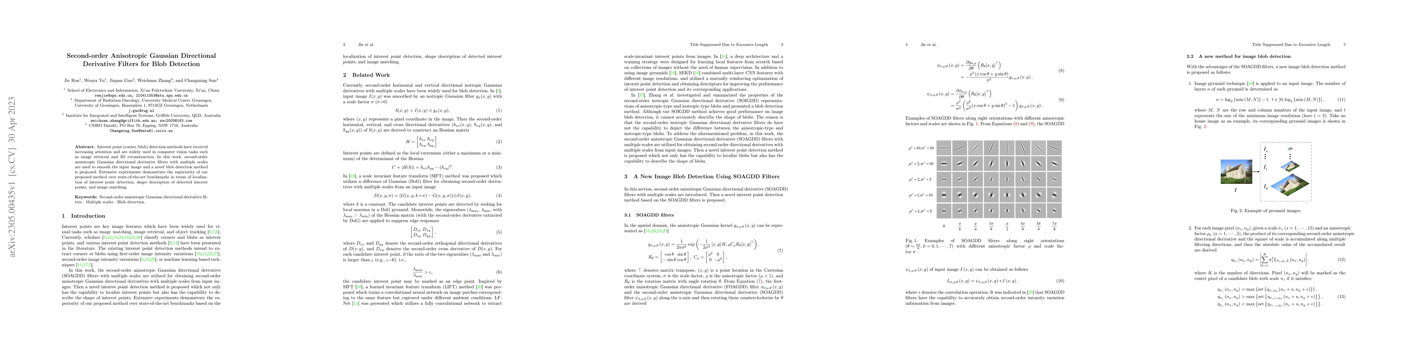 Thumbnail for Second-order Anisotropic Gaussian Directional Derivative Filters for
  Blob Detection