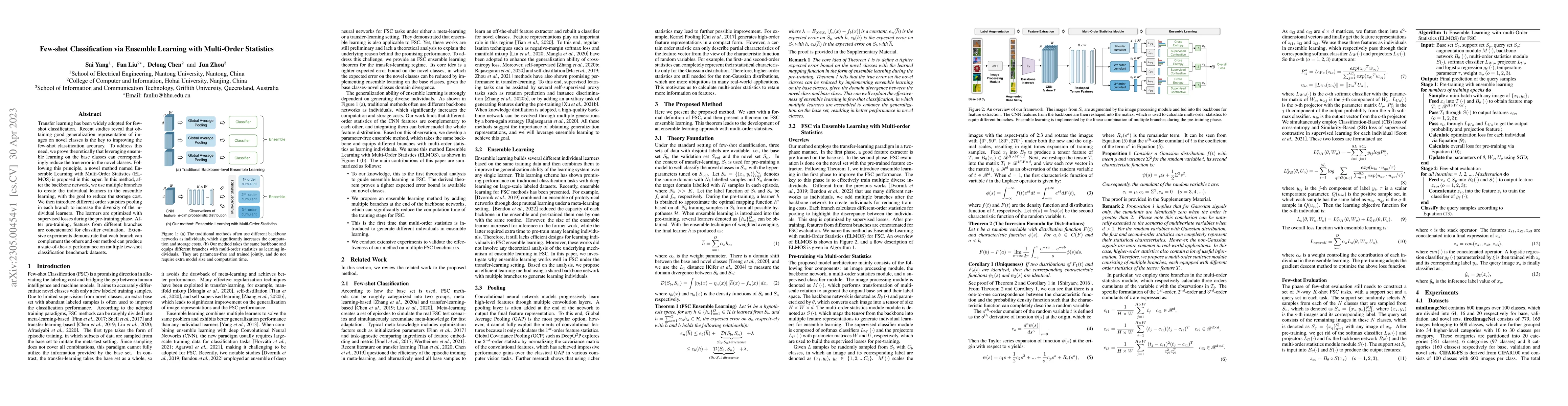 Thumbnail for Few-shot Classification via Ensemble Learning with Multi-Order
  Statistics