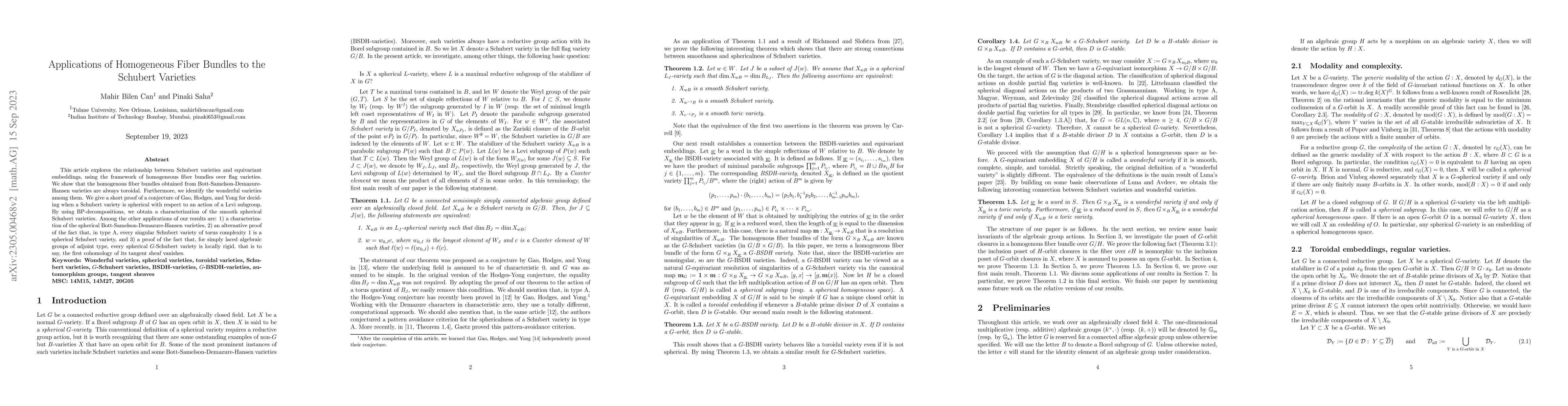 Thumbnail for Applications of Homogeneous Fiber Bundles to the Schubert Varieties