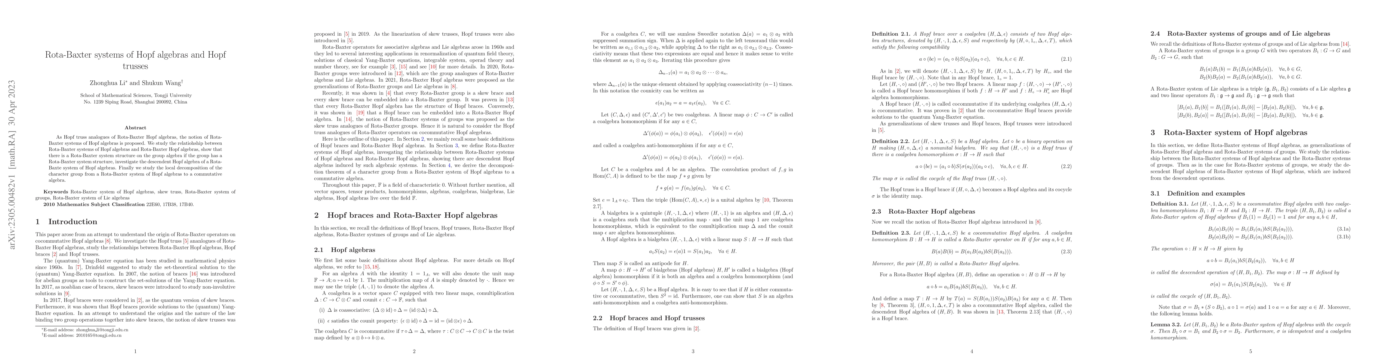 Thumbnail for Rota-Baxter systems of Hopf algebras and Hopf trusses