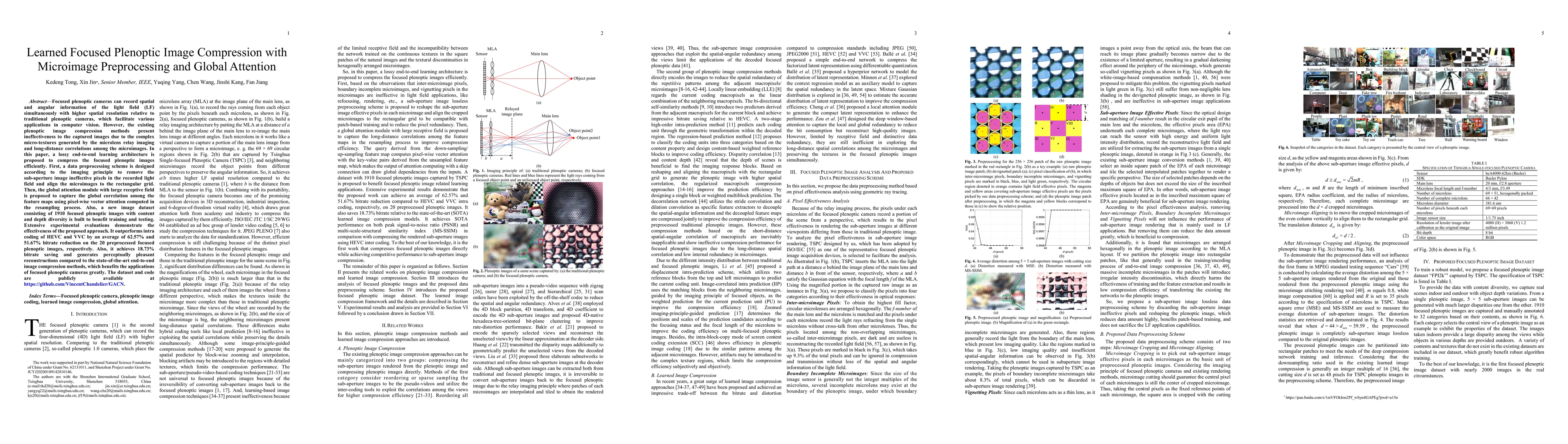Thumbnail for Learned Focused Plenoptic Image Compression with Microimage
  Preprocessing and Global Attention