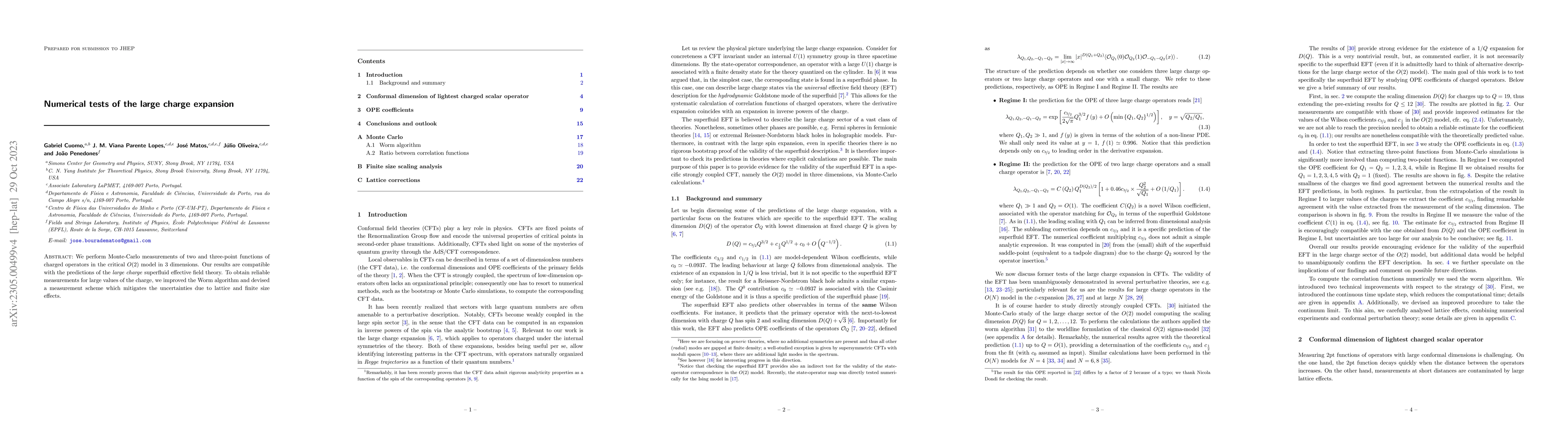 Thumbnail for Numerical tests of the large charge expansion