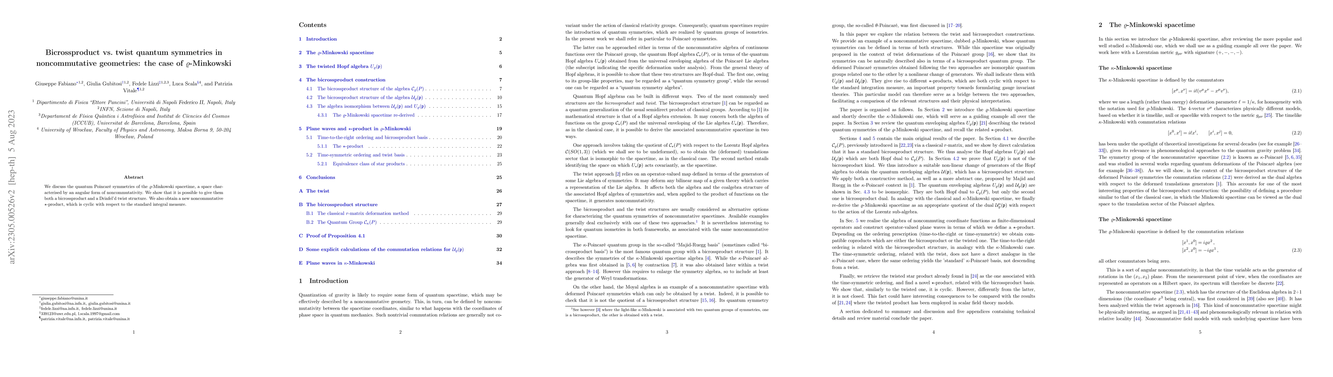 Thumbnail for Bicrossproduct vs. twist quantum symmetries in noncommutative
  geometries: the case of $\varrho$-Minkowski
