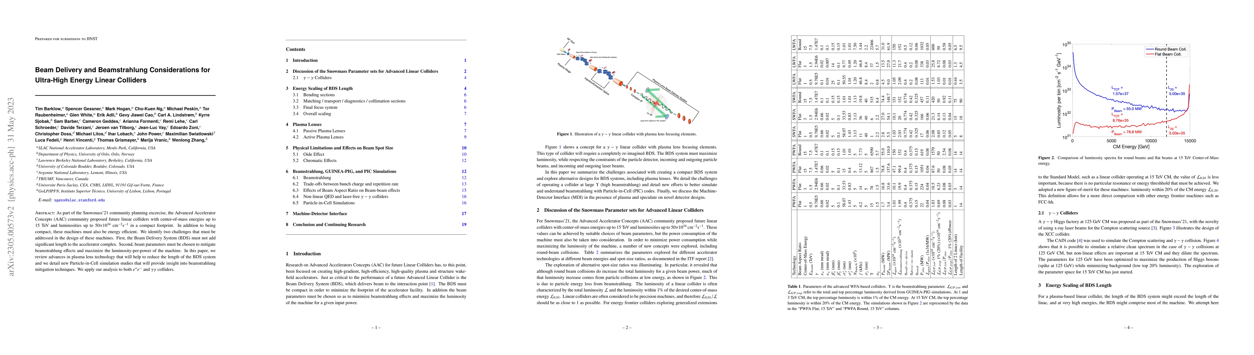 Thumbnail for Beam Delivery and Beamstrahlung Considerations for Ultra-High Energy
  Linear Colliders