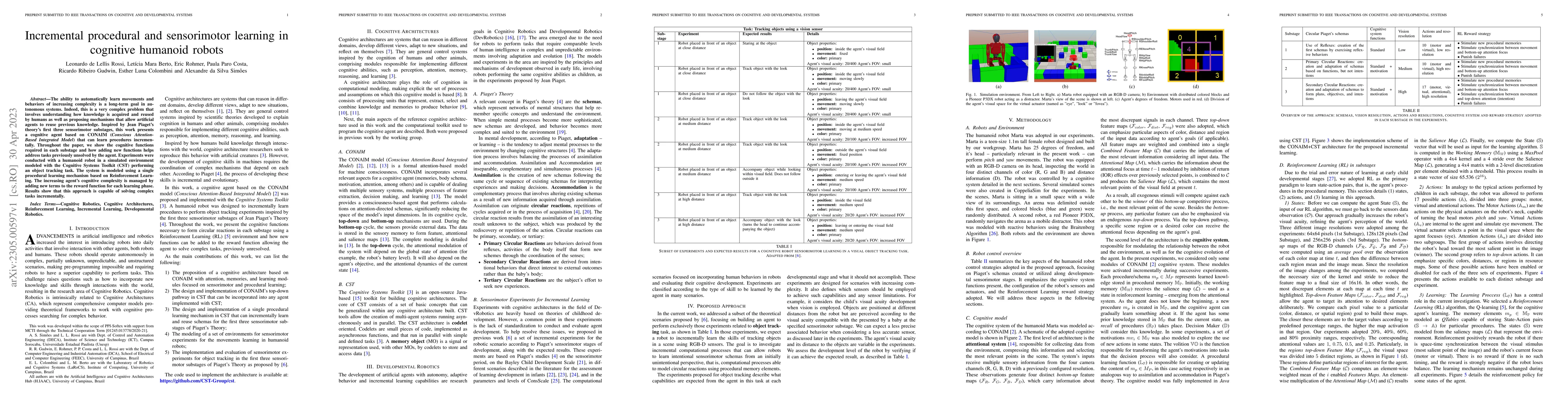 Thumbnail for Incremental procedural and sensorimotor learning in cognitive humanoid
  robots