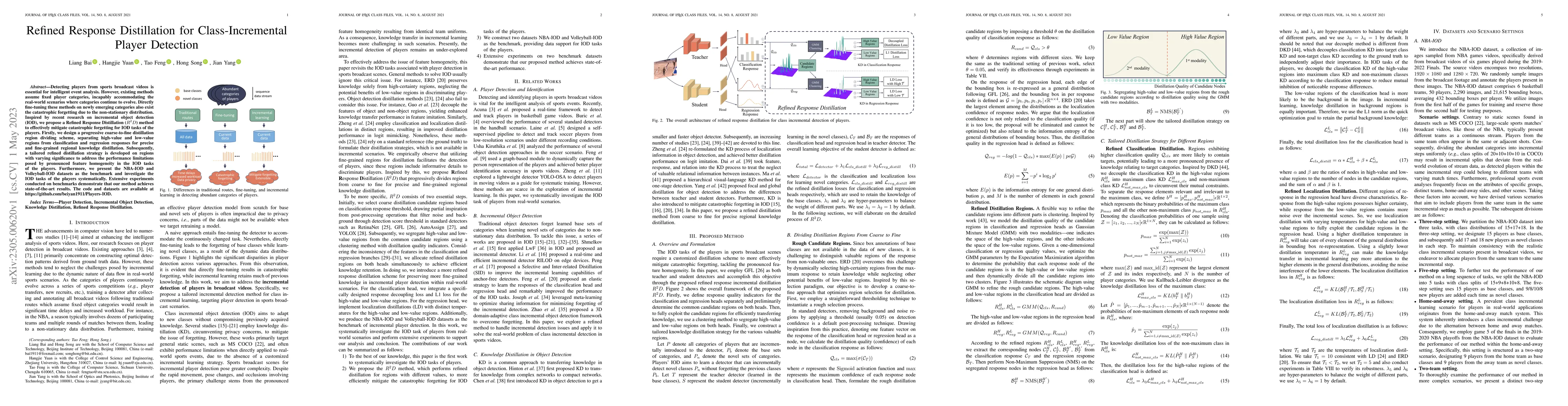 Thumbnail for Refined Response Distillation for Class-Incremental Player Detection