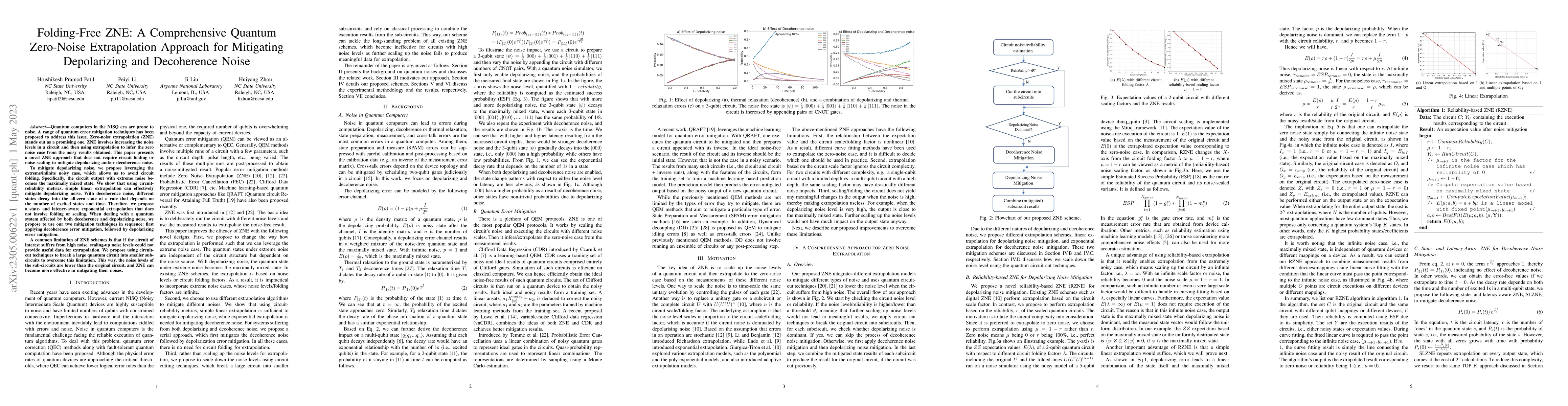 Thumbnail for Folding-Free ZNE: A Comprehensive Quantum Zero-Noise Extrapolation
  Approach for Mitigating Depolarizing and Decoherence Noise