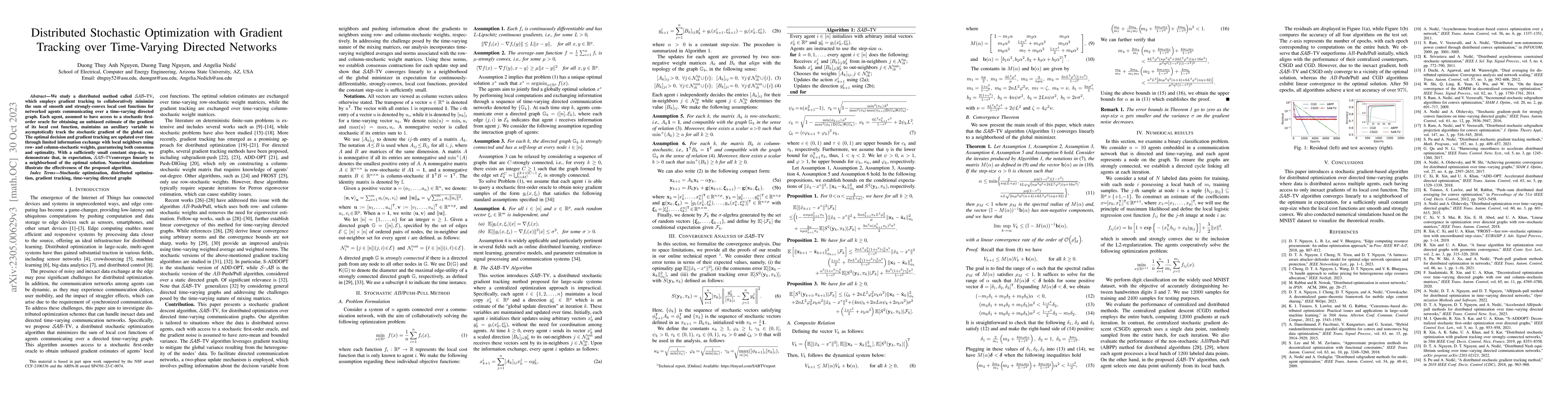 Thumbnail for Distributed Stochastic Optimization with Gradient Tracking over
  Time-Varying Directed Networks