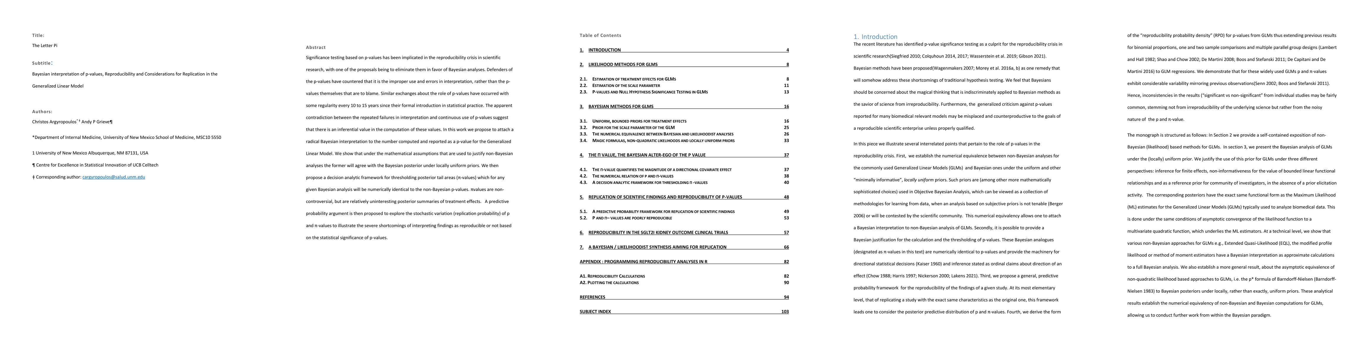Thumbnail for The Letter Pi : Bayesian interpretation of p-values, Reproducibility and
  Considerations for Replication in the Generalized Linear Model