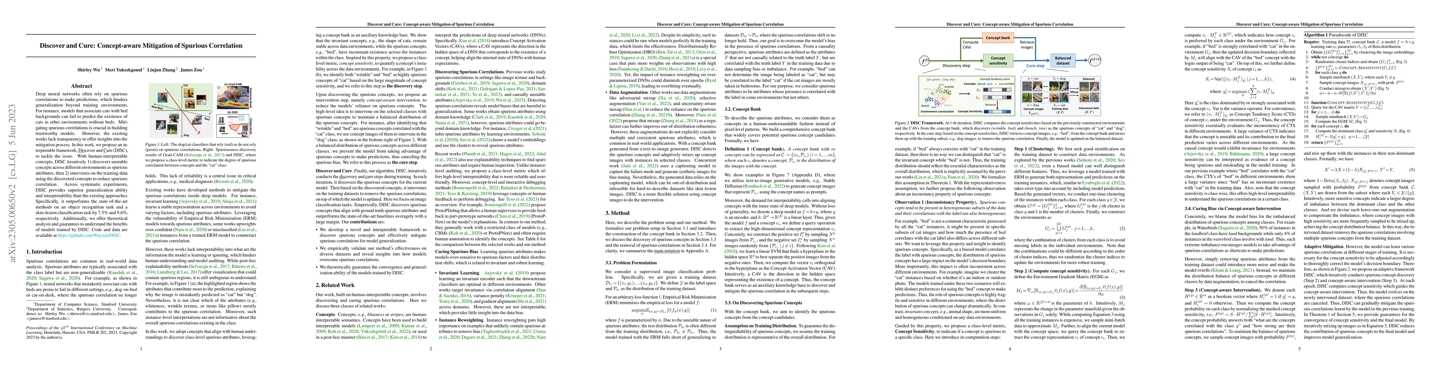 Thumbnail for Discover and Cure: Concept-aware Mitigation of Spurious Correlation