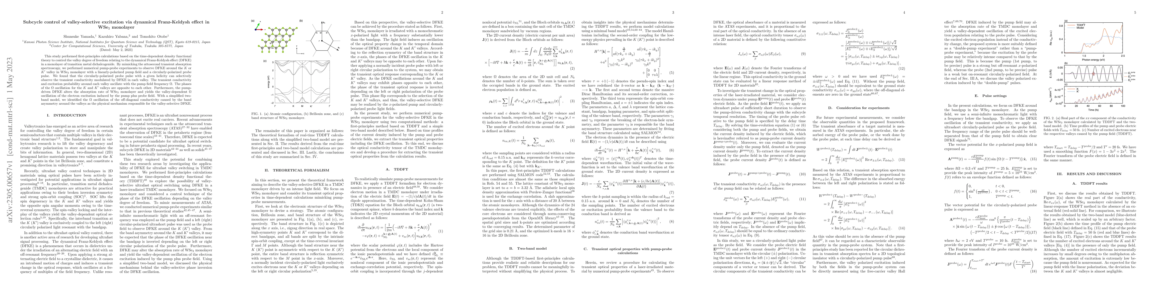 Thumbnail for Subcycle control of valley-selective excitation via dynamical
  Franz-Keldysh effect in WSe$_2$ monolayer