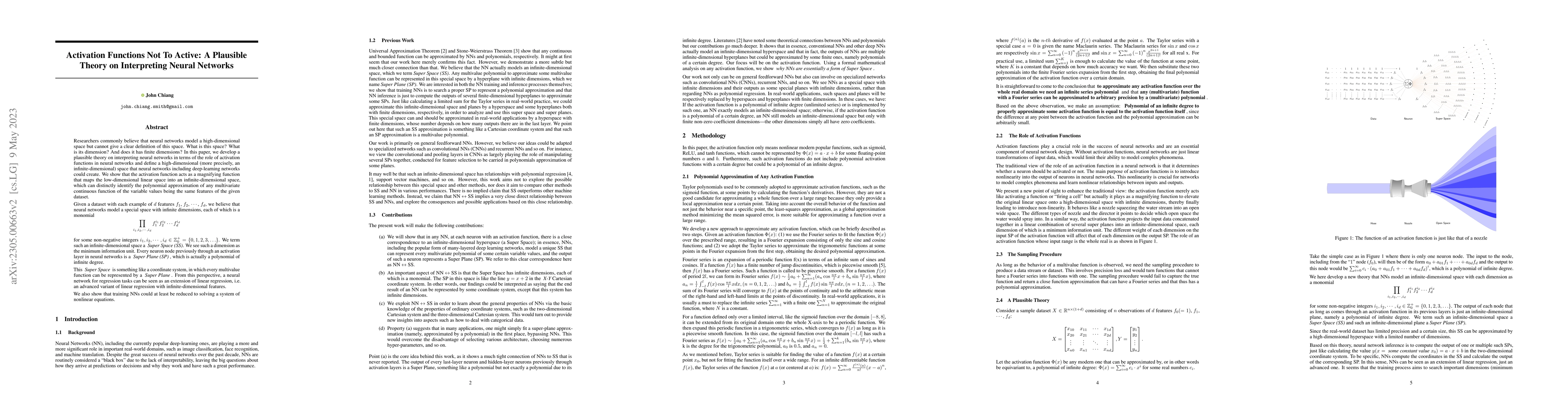 Thumbnail for Activation Functions Not To Active: A Plausible Theory on Interpreting
  Neural Networks