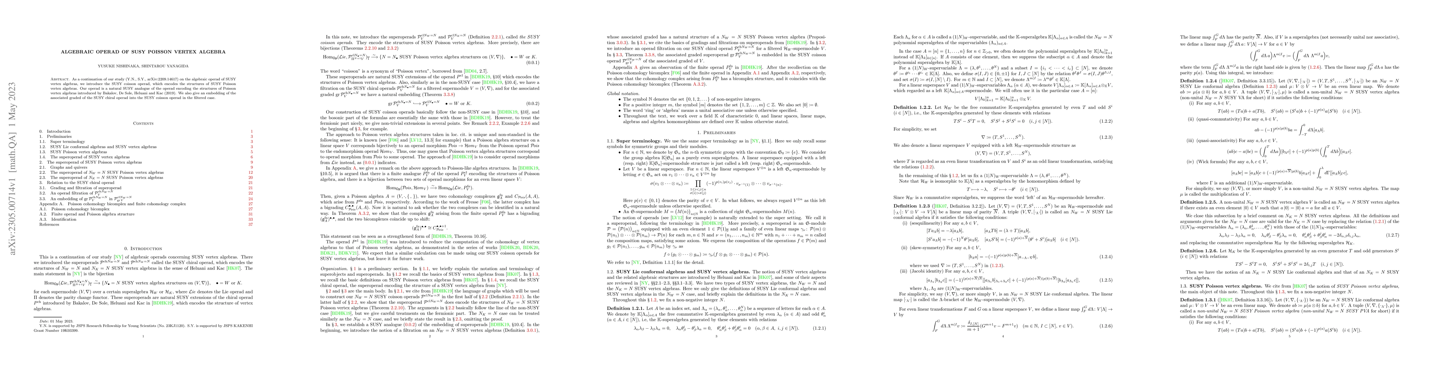 Thumbnail for Algebraic operad of SUSY Poisson vertex algebra
