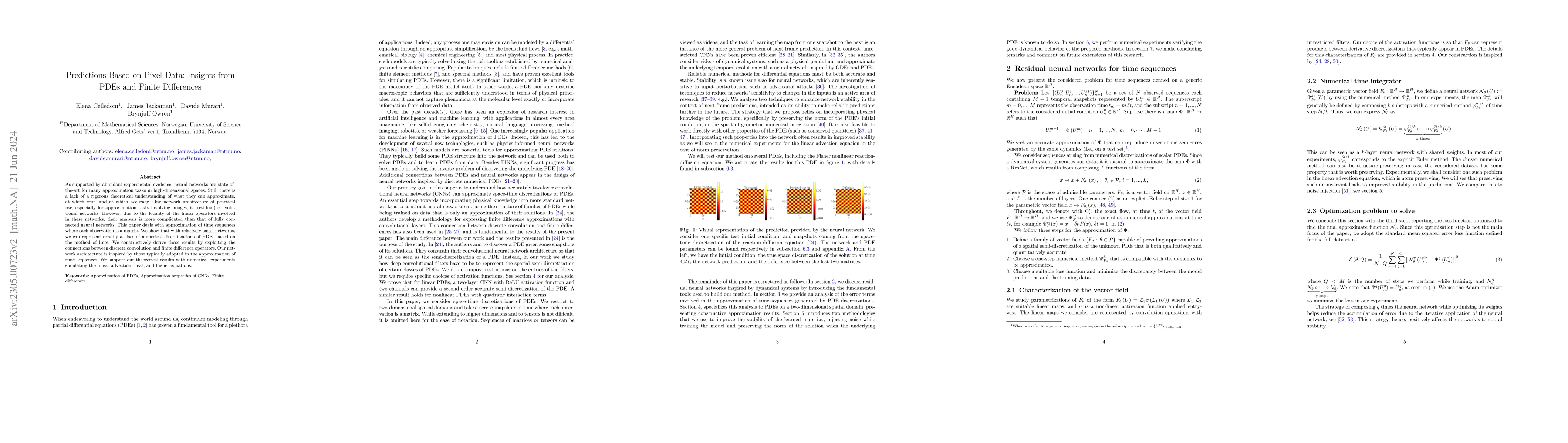 Thumbnail for Predictions Based on Pixel Data: Insights from PDEs and Finite
  Differences