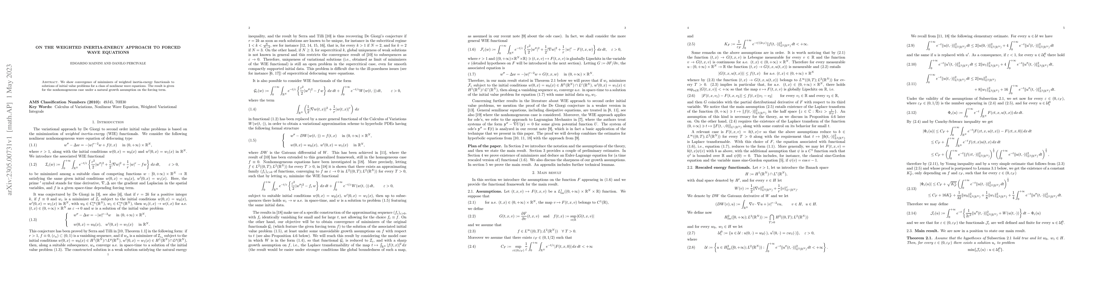 Thumbnail for On the weighted inertia-energy approach to forced wave equations