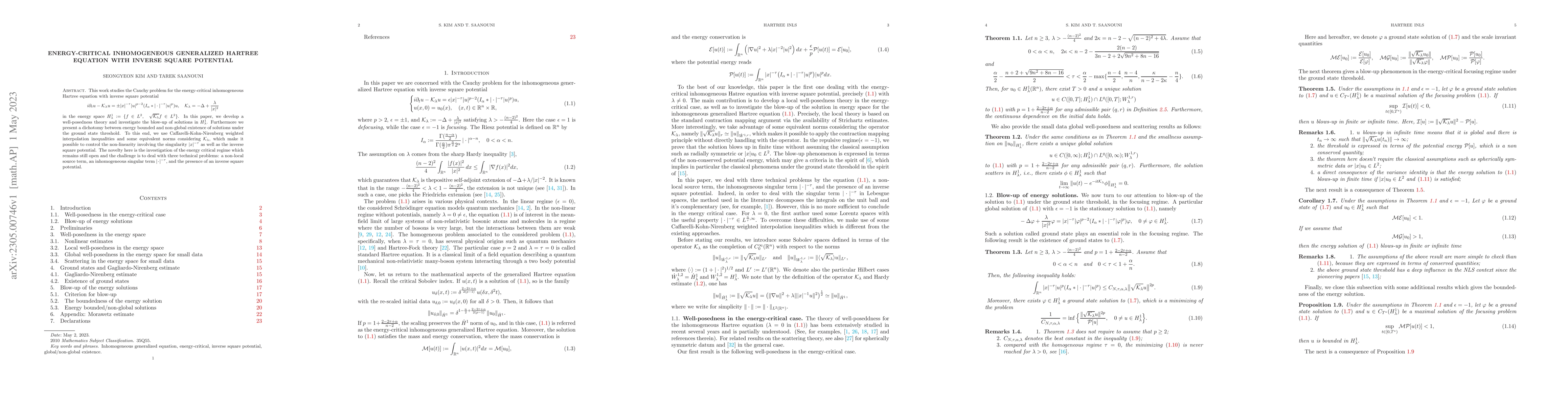 Thumbnail for Energy-critical inhomogeneous generalized Hartree equation with inverse
  square potential