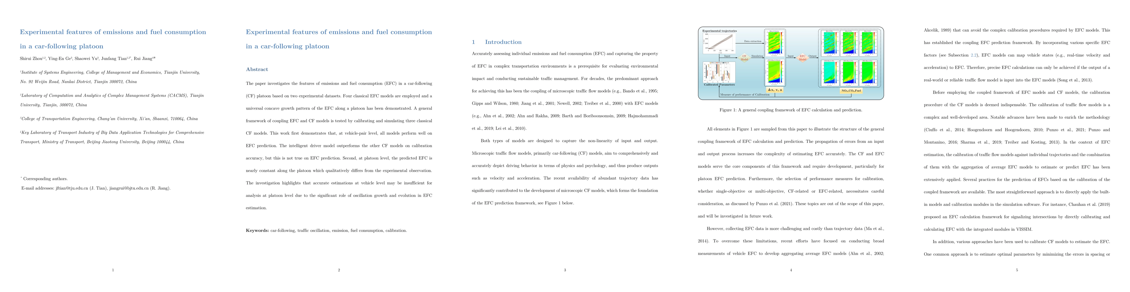 Thumbnail for Experimental features of emissions and fuel consumption in a
  car-following platoon