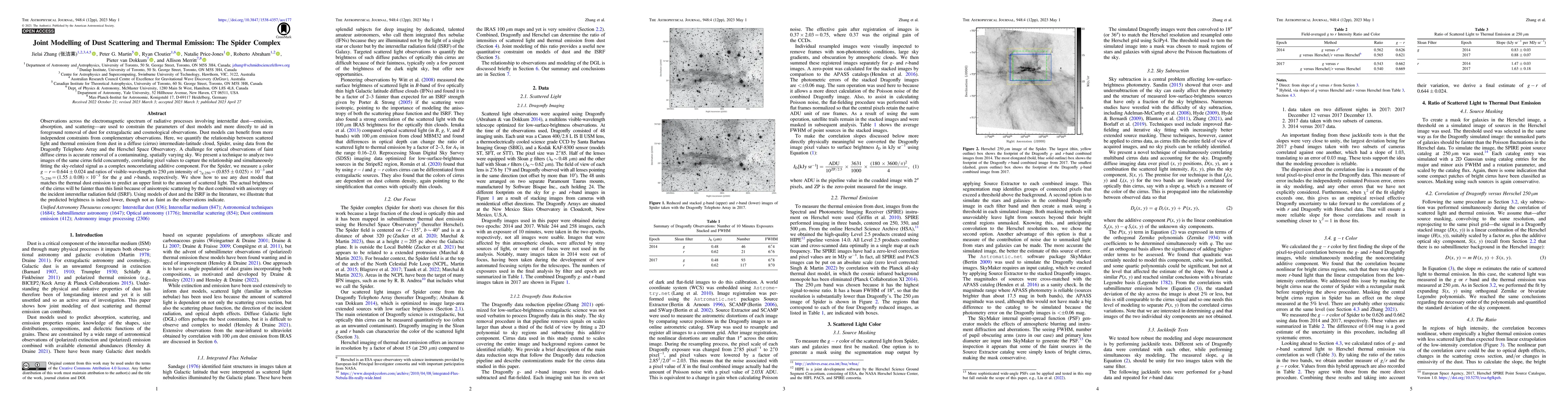 Thumbnail for Joint Modelling of Dust Scattering and Thermal Emission: The Spider
  Complex
