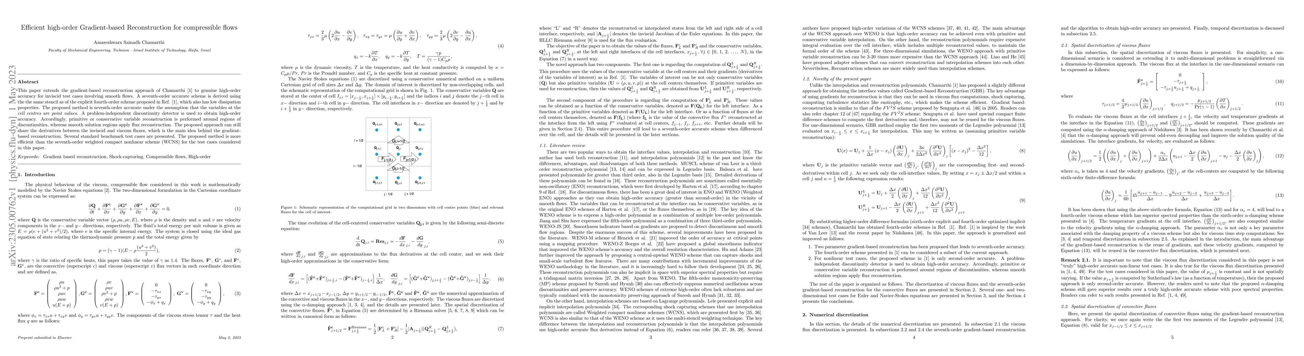 Thumbnail for Efficient high-order Gradient-based Reconstruction for compressible
  flows