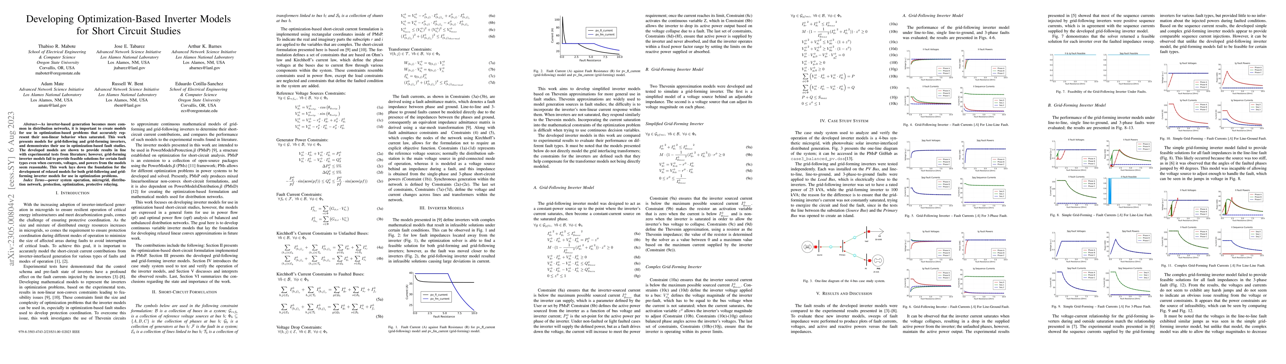 Thumbnail for Developing Optimization-Based Inverter Models for Short Circuit Studies