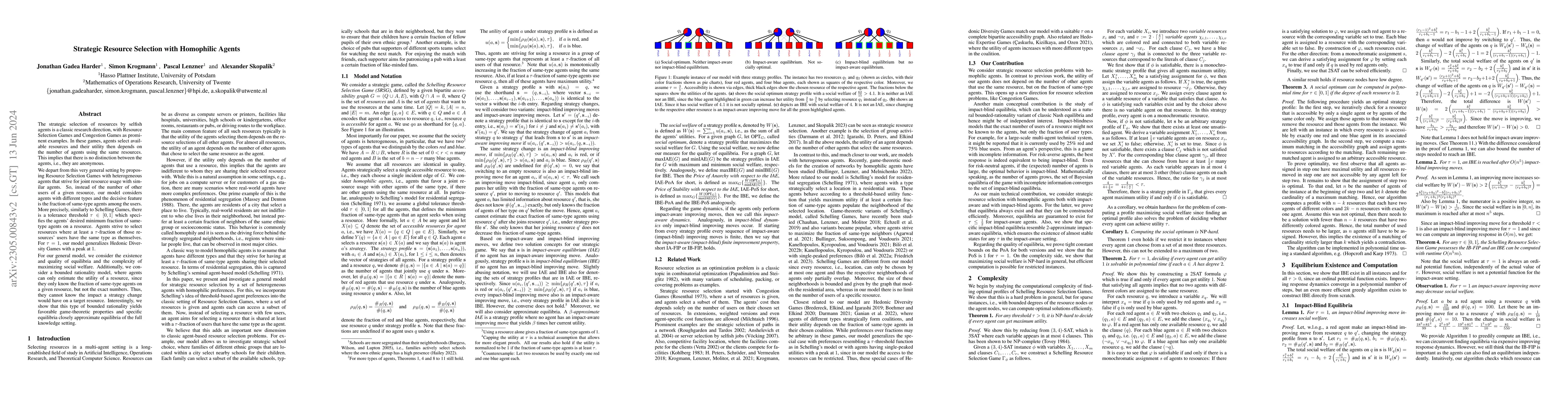 Thumbnail for Strategic Resource Selection with Homophilic Agents