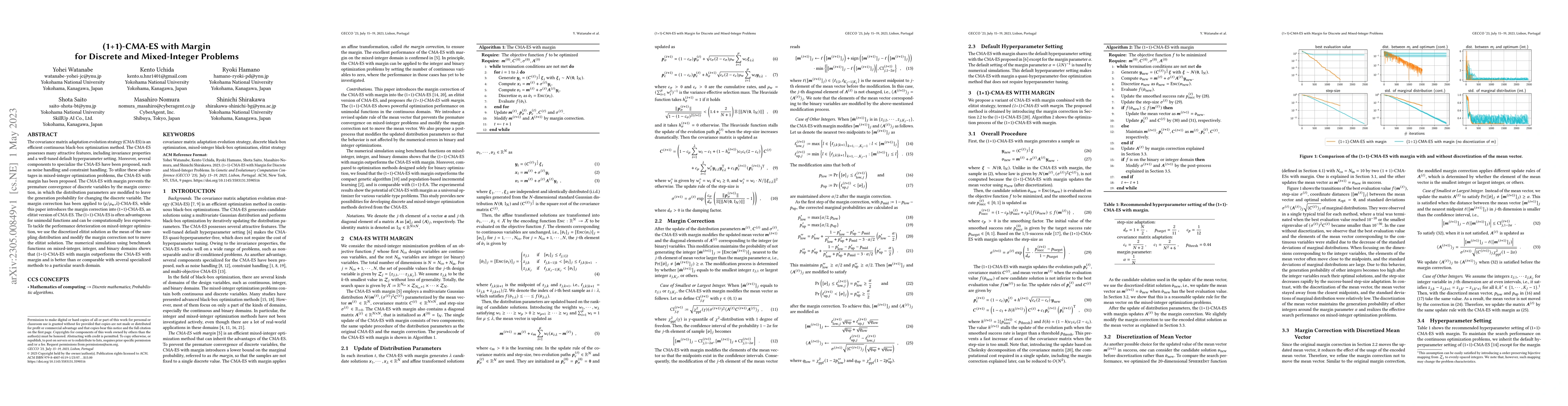 Thumbnail for (1+1)-CMA-ES with Margin for Discrete and Mixed-Integer Problems