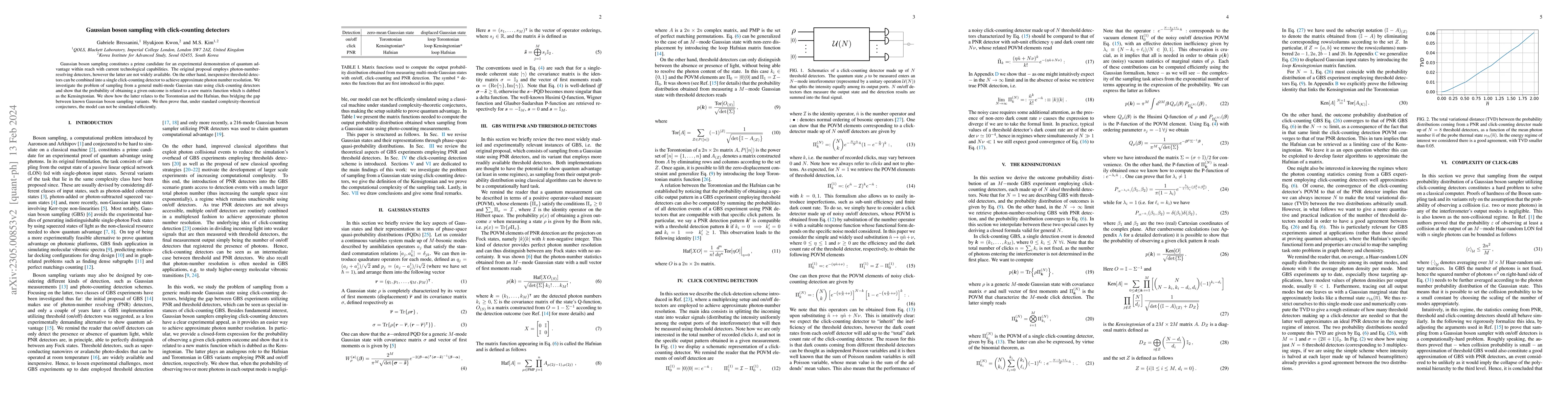 Thumbnail for Gaussian boson sampling with click-counting detectors