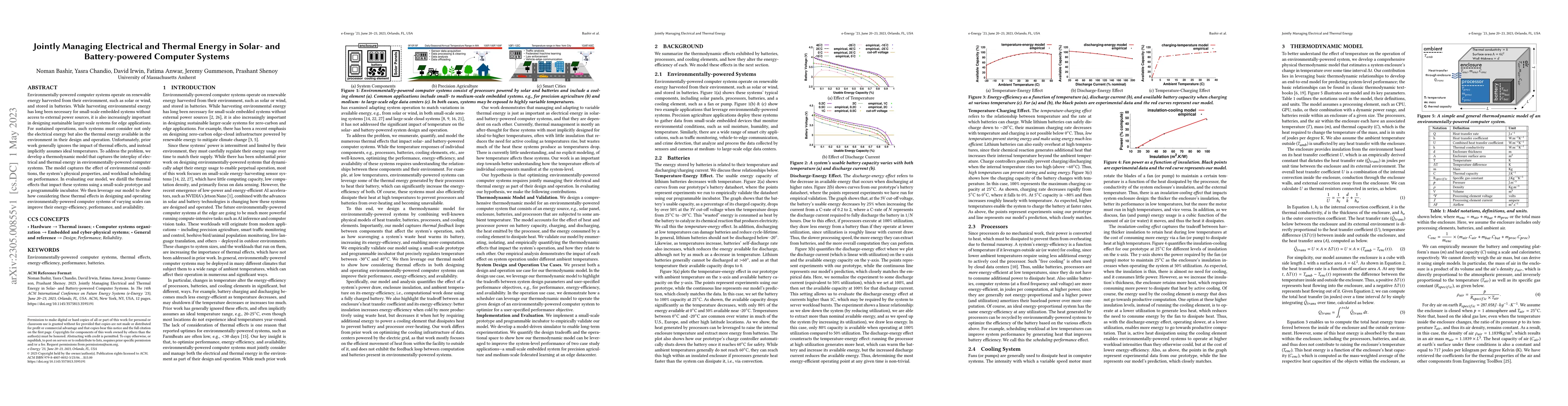 Thumbnail for Jointly Managing Electrical and Thermal Energy in Solar- and
  Battery-powered Computer Systems