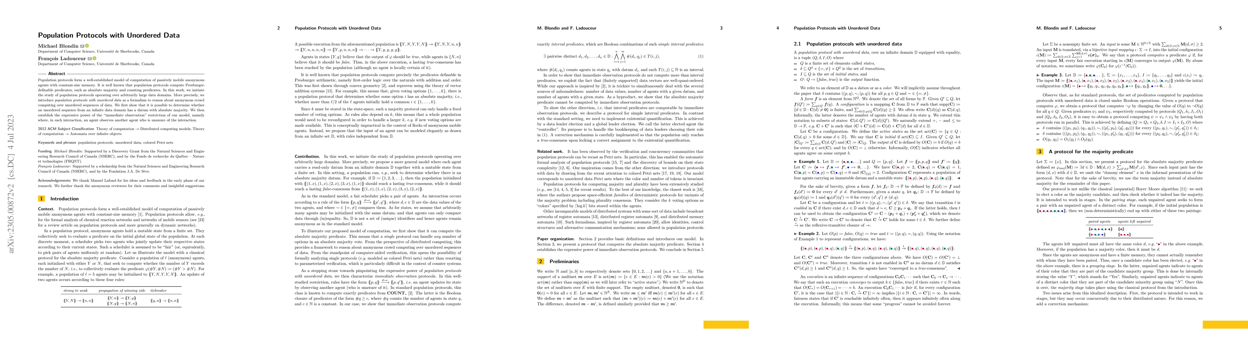 Thumbnail for Population Protocols with Unordered Data