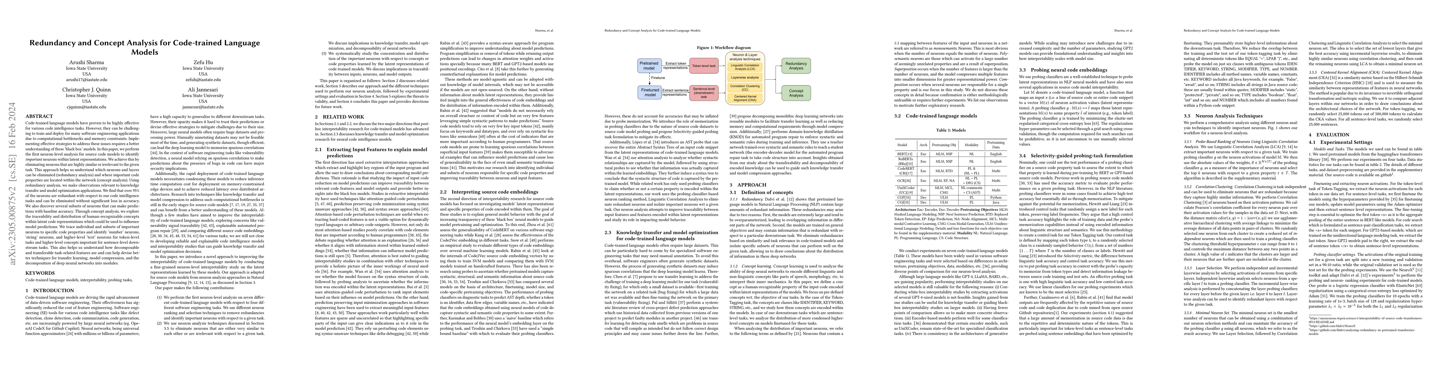 Thumbnail for Redundancy and Concept Analysis for Code-trained Language Models