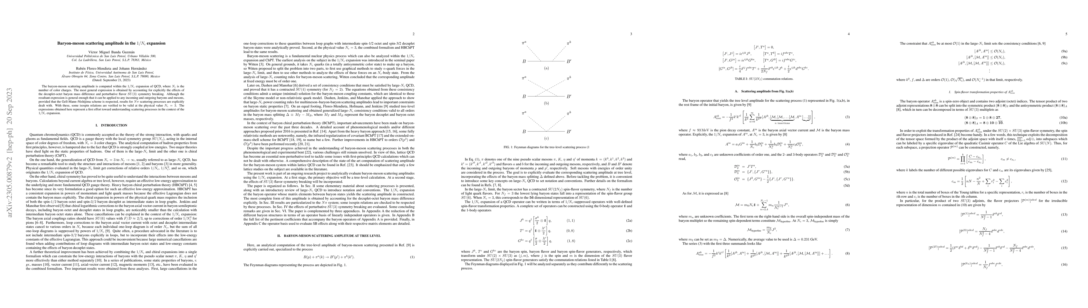 Thumbnail for Baryon-meson scattering amplitude in the $1/N_c$ expansion