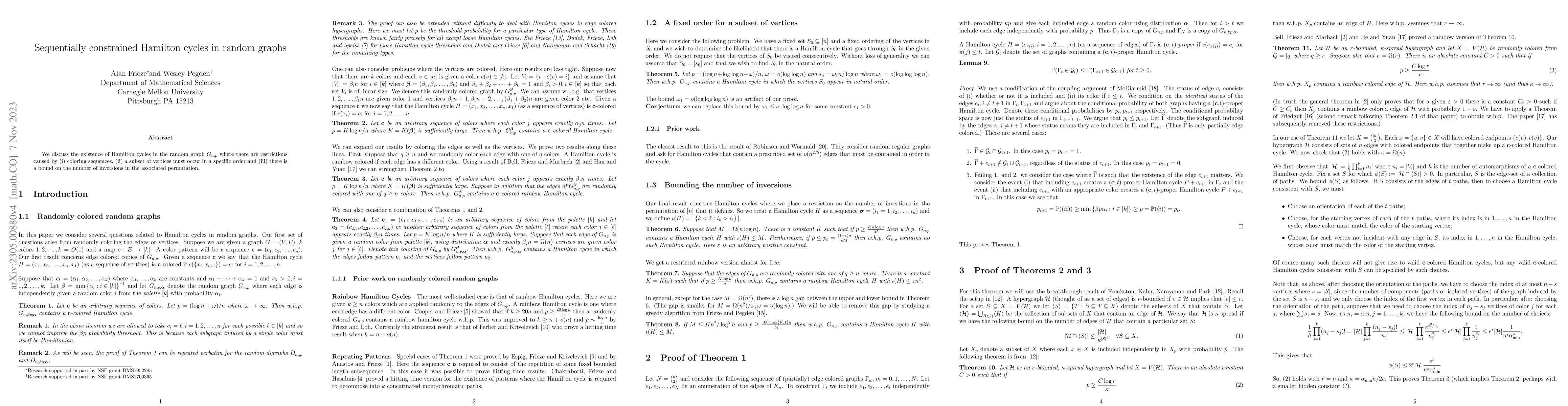 Thumbnail for Sequentially constrained Hamilton cycles in random graphs