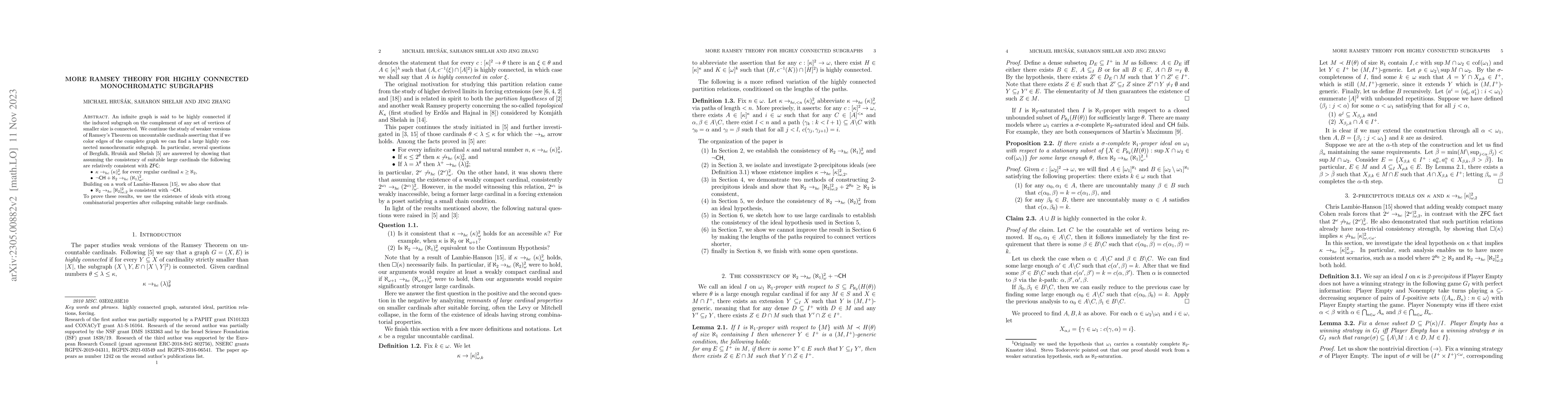 Thumbnail for More Ramsey theory for highly connected monochromatic subgraphs